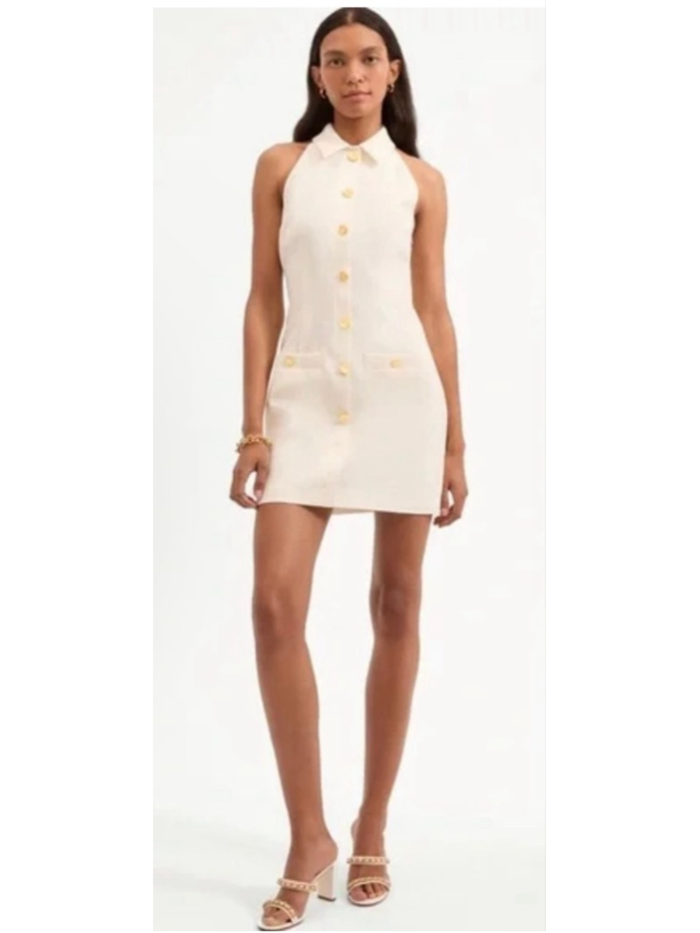 Veronica Beard Roxanne Off White Sleeveless Mini Dress 12 NWT - Picture 3 of 5
